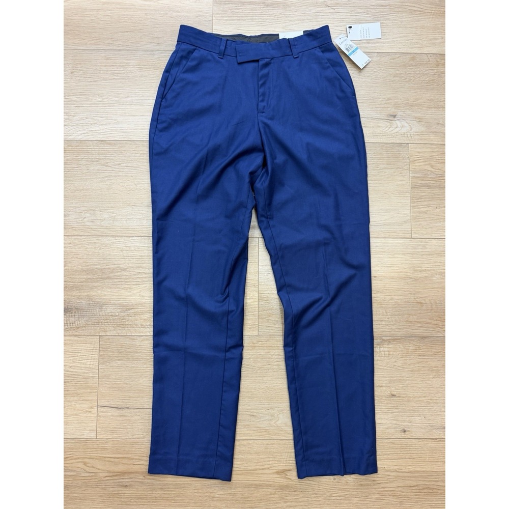 Calvin Klein Navy Blue Flat Front MidRise Slim Straight Dress Pants Boys Size 20